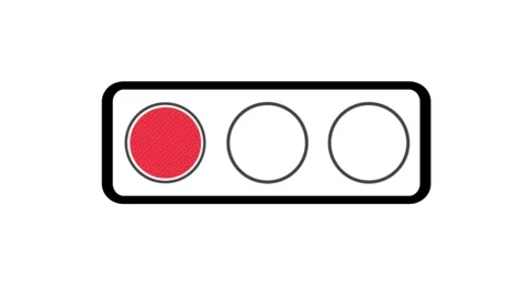 Horizontal Traffic Light Signal Animation Loop Stock Footage 340373669