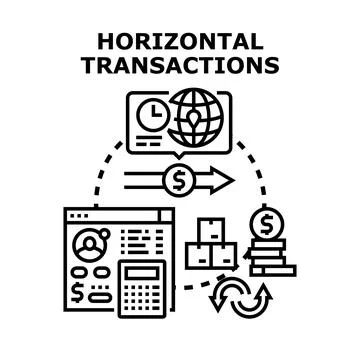 Horizontal transactions concept with global business operations Stock Illustration
