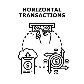 Horizontal transactions concept vector illustration set Stock Illustration