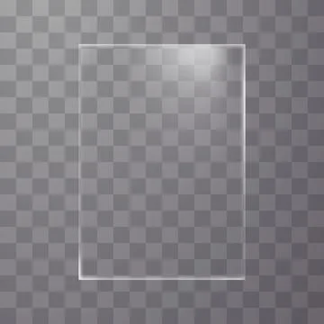 Horizontal transparent plastic sheet or document file mockup with soft edge.. Stock Illustration