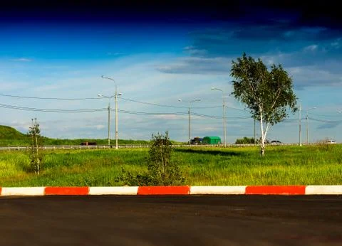 Horizontal transportation landscape background Stock Photos