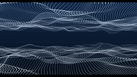 A horizontal tunnel of two waving particle surfaces 2 Stock Footage 303338703