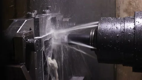 Horizontal turning lathe machine. CNC slant bed lathes Stock Footage 220698811