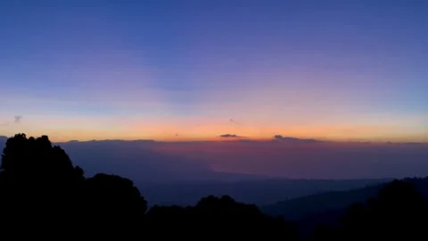 Horizontal Twilight Sky with Color Gradient Over Ocean Horizon in Bali Stock Footage 341809269