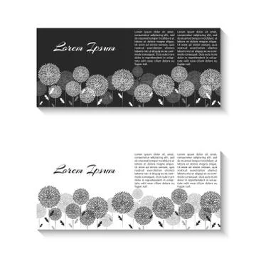 Horizontal two flyer mockup black and white minimal design element, feminine  Illustrazione stock