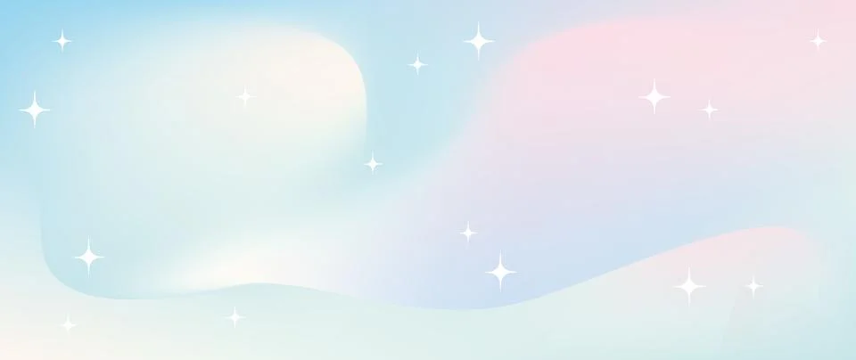 Horizontal vector background. Shining stars. Light blue with pink sky... 스톡 일러스트