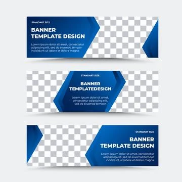 Horizontal vector banner templates in blue Stock Illustration