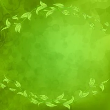 Horizontal vector border of leaves and stems with hearts in the shape of an a Stock Illustration