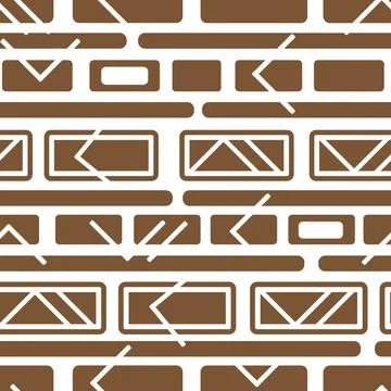 Horizontal vector brown white monochrome winter abstract geometric seamless p Stock Illustration