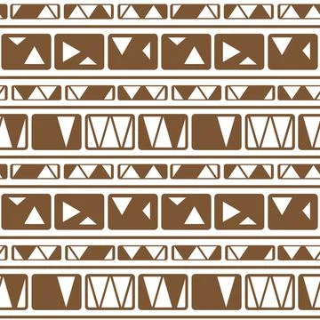 Horizontal vector brown white monochrome winter abstract geometric seamless p Stock Illustration