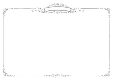 Horizontal vector retro white background with border Stock Illustration