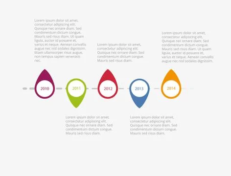 Horizontal vector timeline infographic Stock Illustration