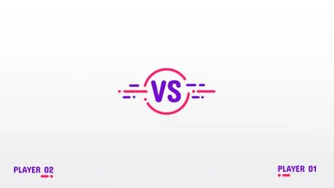 Horizontal Versus screen design. Red and violet color. Battle headline template Stock Illustration