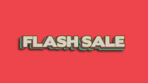 Horizontal video with retro 3D FLASH SALE text Vídeo Stock 336097296
