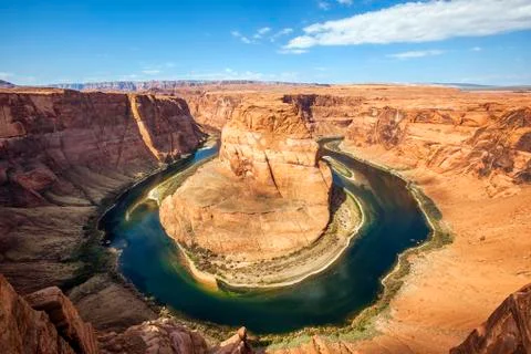 Horizontal view of horseshoe bend Stock Photos
