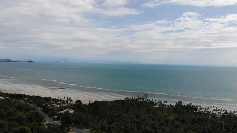 Horizontal View Of Koh Samui, Thailand, Drone Shot Stock Footage 122080248