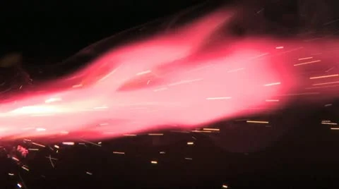 Horizontal View of A Lit Fuse Burning 動画素材 19096916