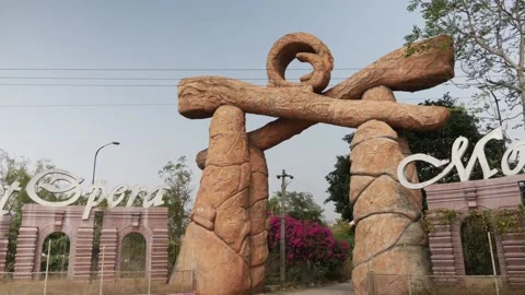 Horizontal view of Mount opera theme park Hyderabad Stock Footage 147688375