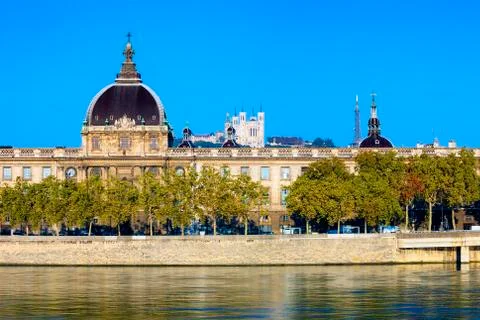 Horizontal view of rhone river Stock Photos