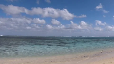 Horizontal view right to left of look out from Avaavaroa Cook Islands to south p Stock Footage 235309186