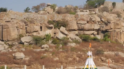 Horizontal view of rock mountain India, Indian rock mountain footage Stock Footage 151938946