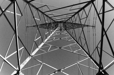 Horizontal view of stright metal Stock Photos