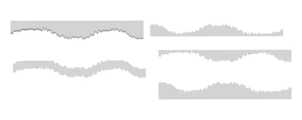 Horizontal Wavy Torn Paper Border Curves イラスト素材