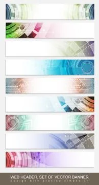 Horizontal website header, banner or footer with colorful abstract pattern -  Illustrazione stock