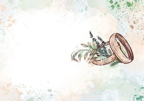 Horizontal wedding background in rustic eco style. イラスト素材