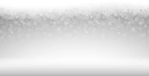 Horizontal White Background with Snowfall Stock Illustration