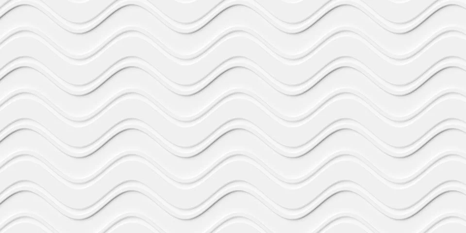 Horizontal white curved wave steps geometry background wallpaper banner, fl.. Stock Illustration