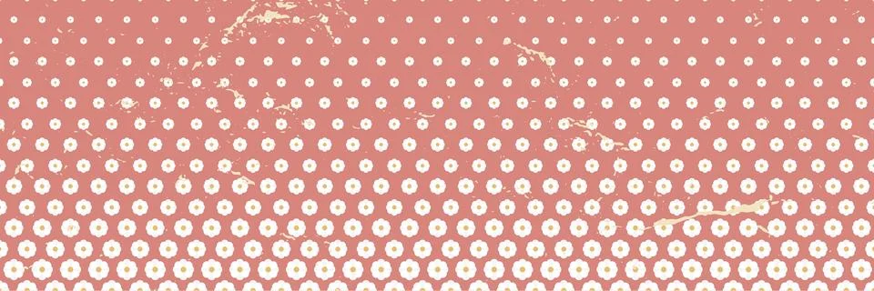 Horizontal  white flowers design for patterns and backgrounds, retro vintage  Illustrazione stock