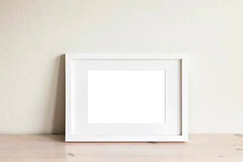 Horizontal white frame mockup 스톡 사진