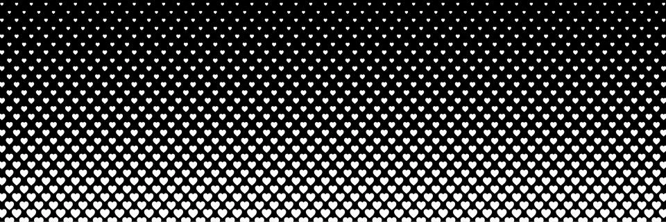 Horizontal white heart shape design on black  for pattern and background,Chri Stock Illustration