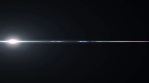 Horizontal white sun moving lights optical lens flares overlay shiny animation Stock Footage 85024317