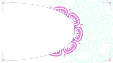 A horizontal white template combines a large blank oval with a pastel mint .. Stock Illustration