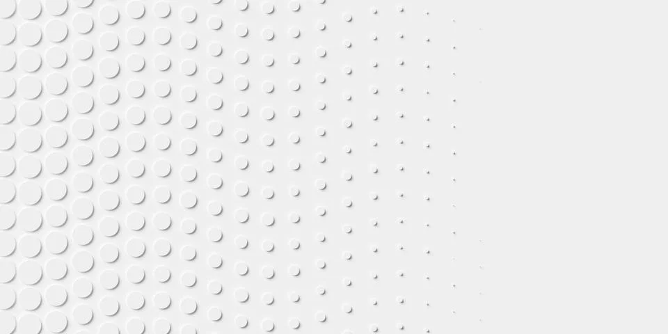 Horizontal white wave rows of circles or cylinders geometry background wall.. Stock Illustration