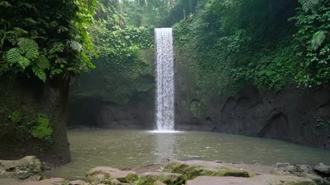 Horizontal Wide Shot of Waterfall Stock Footage 338429772