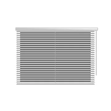 Horizontal window blind. White office interior blackout shade. Interior design Stock Illustration
