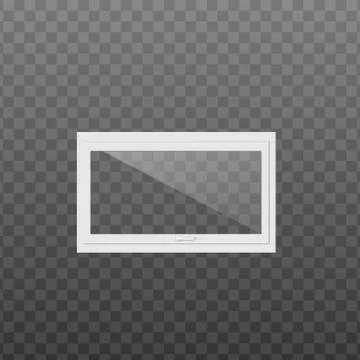 Horizontal window frame or leaf template realistic vector illustration isolated. Illustration