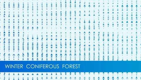 Horizontal winter coniferous forest abstract Illustrazione stock