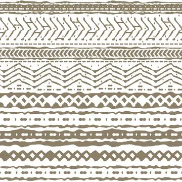 Horizontal winter Seamless abstract repeat border pattern. Random rough, twis Stock Illustration