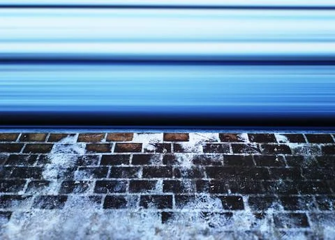 Horizontal winter train station background Stock-Fotos