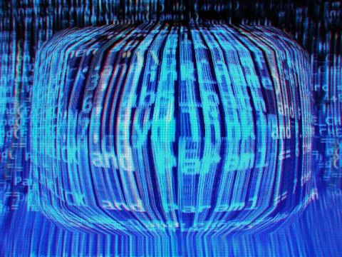 Horizontal wrapped computer screen Illustrazione stock