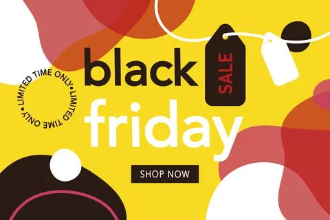 Horizontal yellow abstract background black friday sale vector Stock Illustration