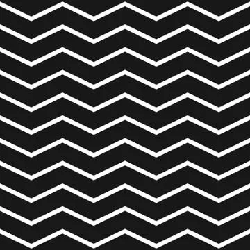 Horizontal zigzag or wavy lines monochrome pattern. Repeatable. Stock Illustration