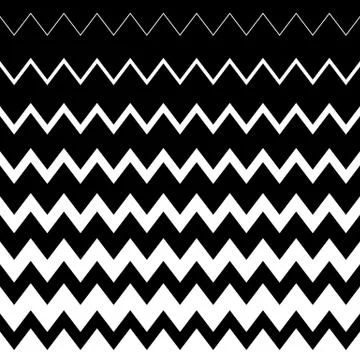 Horizontal zigzag or wavy lines monochrome pattern. Repeatable. Stock Illustration