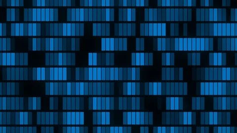 Horizontally flowing blue electronic data blocks background loop 스톡 동영상 117482826
