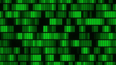 Horizontally flowing green electronic data blocks background loop Stock Footage 117482713
