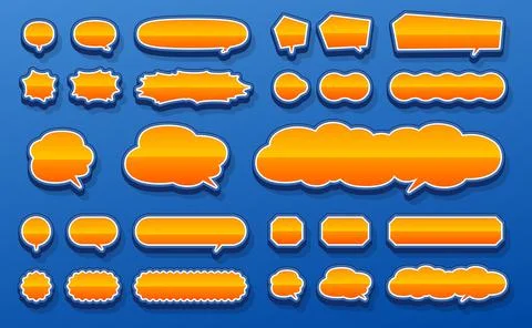 A horizontally long speech bubble with a solid, three-dimensional design Stockillustratie